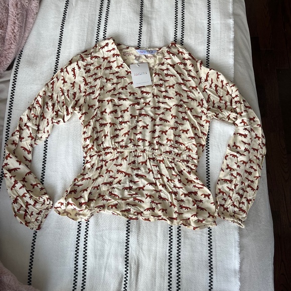 Compania Fantastica Fox Printed Blouse Size S - Picture 2 of 3